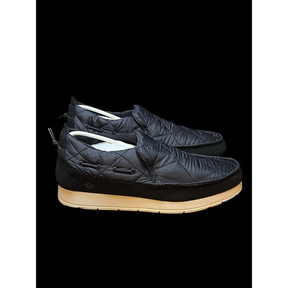 Size 9.5 M - Sperry MOC-SIDER Black Nylon Quilted Slip On Loafer‎ Shoes Women's